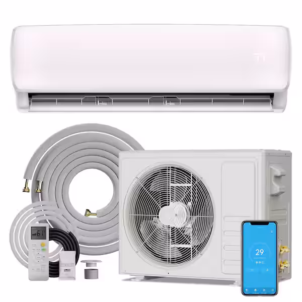 "12,000 BTU 19 SEER2 Smart Wi-Fi Ductless Mini Split Heat Pump, Easy-Install Design with 16 ft. Lines - 115-Volt"