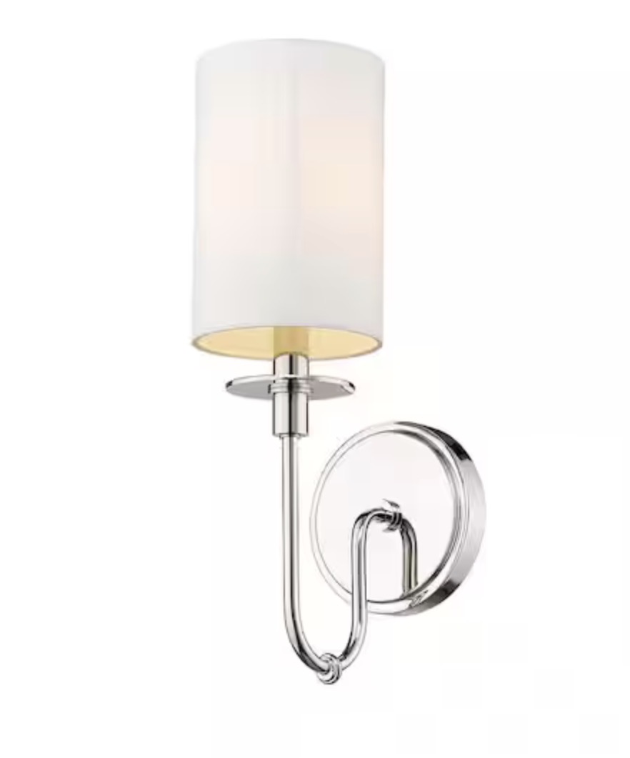 1-LIGHT POLISHED NICKEL WALL SCONCE