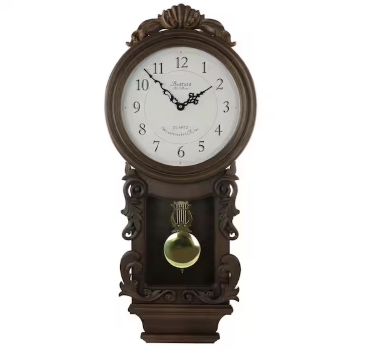 CHESTNUT CHIMING PENDULUM WALL CLOCK
