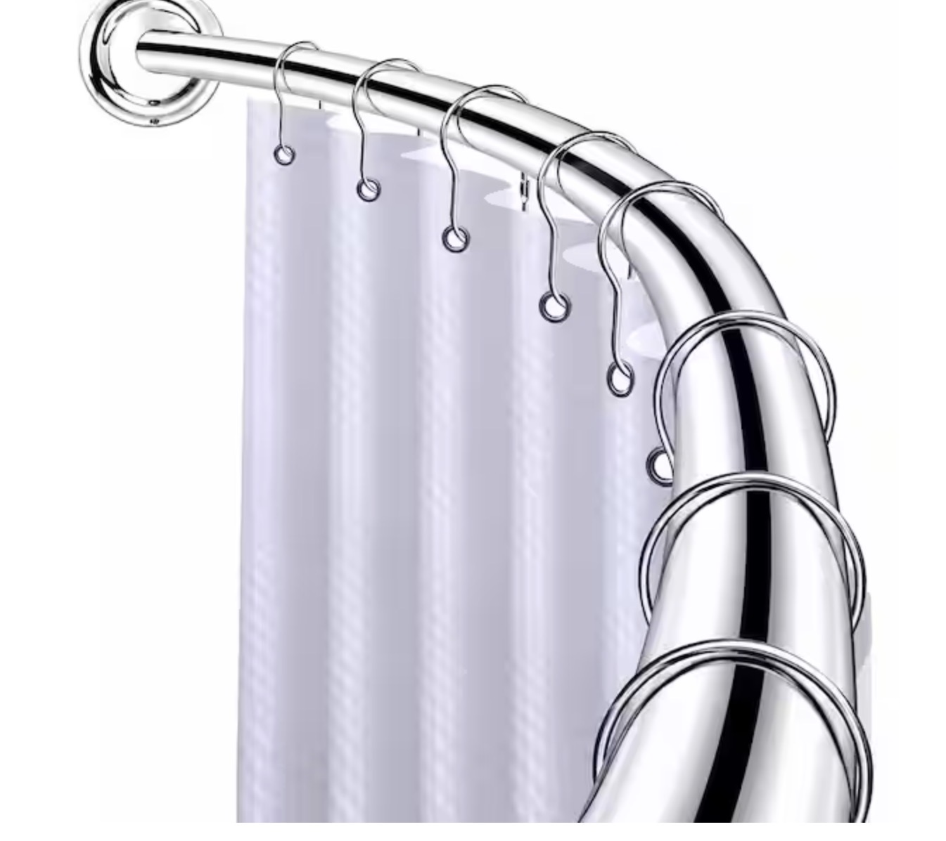 RUSTPROOF ALUMINUM HOOP SHOWER ROD W