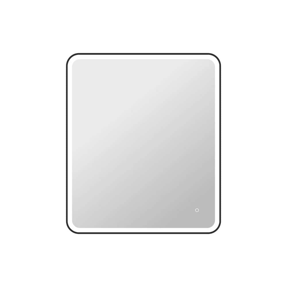 TIMELESS HOME 36 in. W x 42 in. H Rectangle Framed LED Wall Mirror in Black