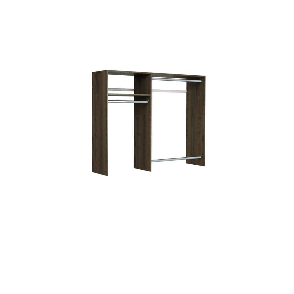 Closet Evolution 36 in. W - 60 in. W Espresso Wood Closet System