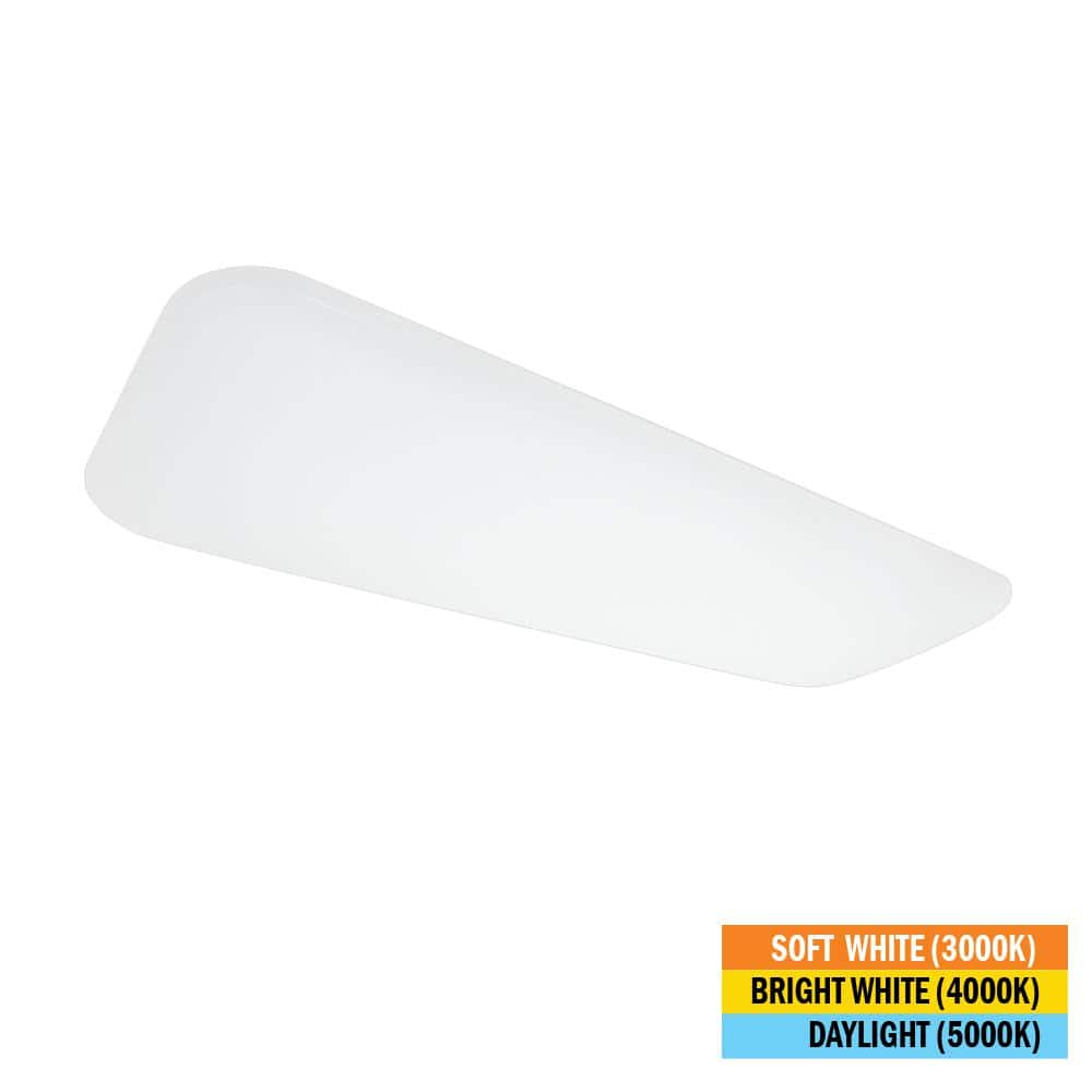 Commercial Electric 48 in. x 18 in. Classic White LED Flush Mount Closet Light 5800 Lumens 65-Watt Adjustable CCT Kitchen Light Dimmable