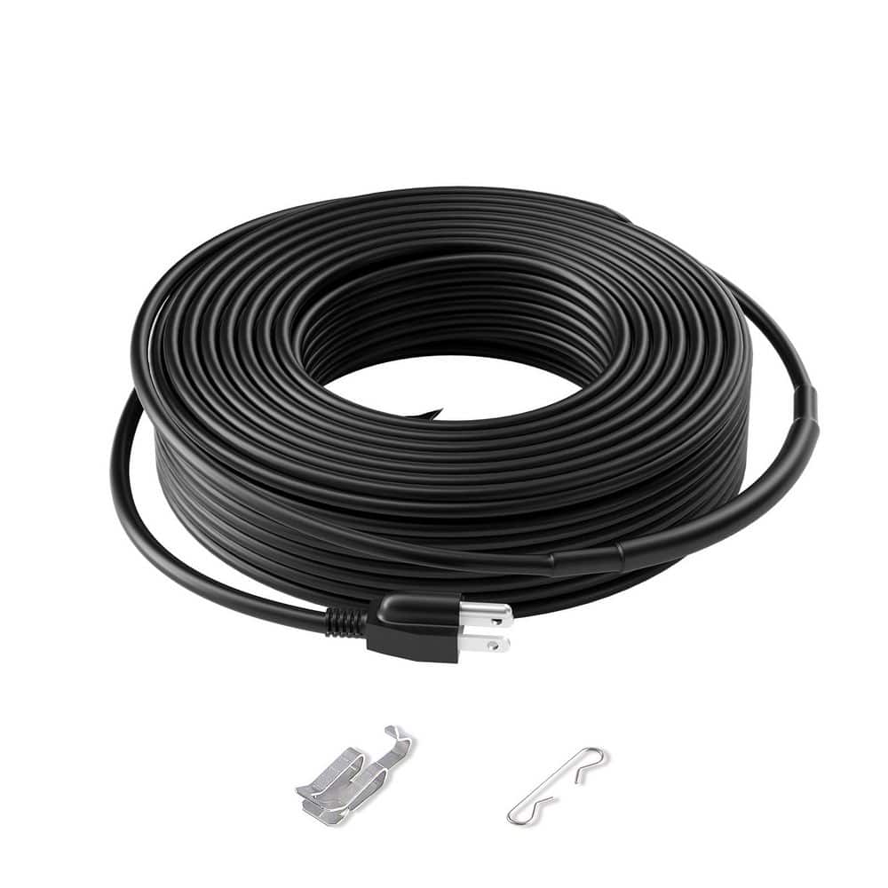 VEVOR 120 ft. Pipe Heat Cable Self-Regulating 5W/ft. to 8W/ft. Heat Tape 0.5in. for Tubes, Roof Snow Thawing and Ice Prevention