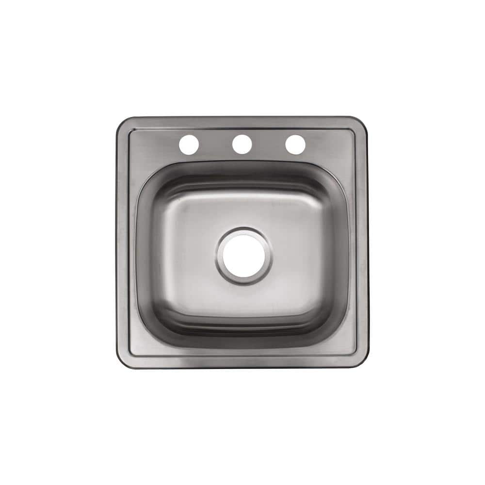 S STRICTLY KITCHEN + BATH 19 in. Drop-in Single Bowl 20-Gauge Stainless Steel Kitchen Sink