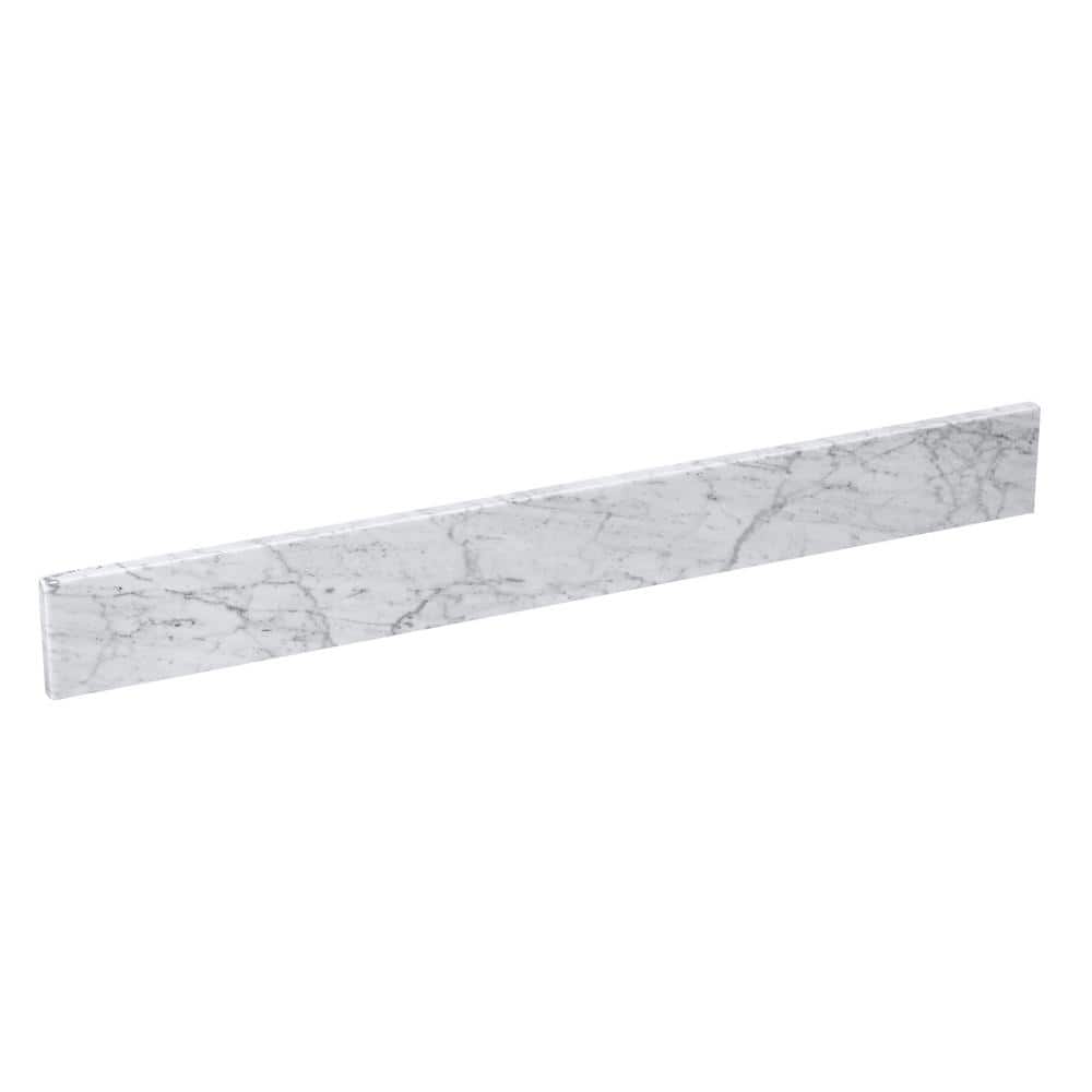 YASINU 36 in. W x 4 in. H Natural Marble Vanity Top Backsplash in Carrara White