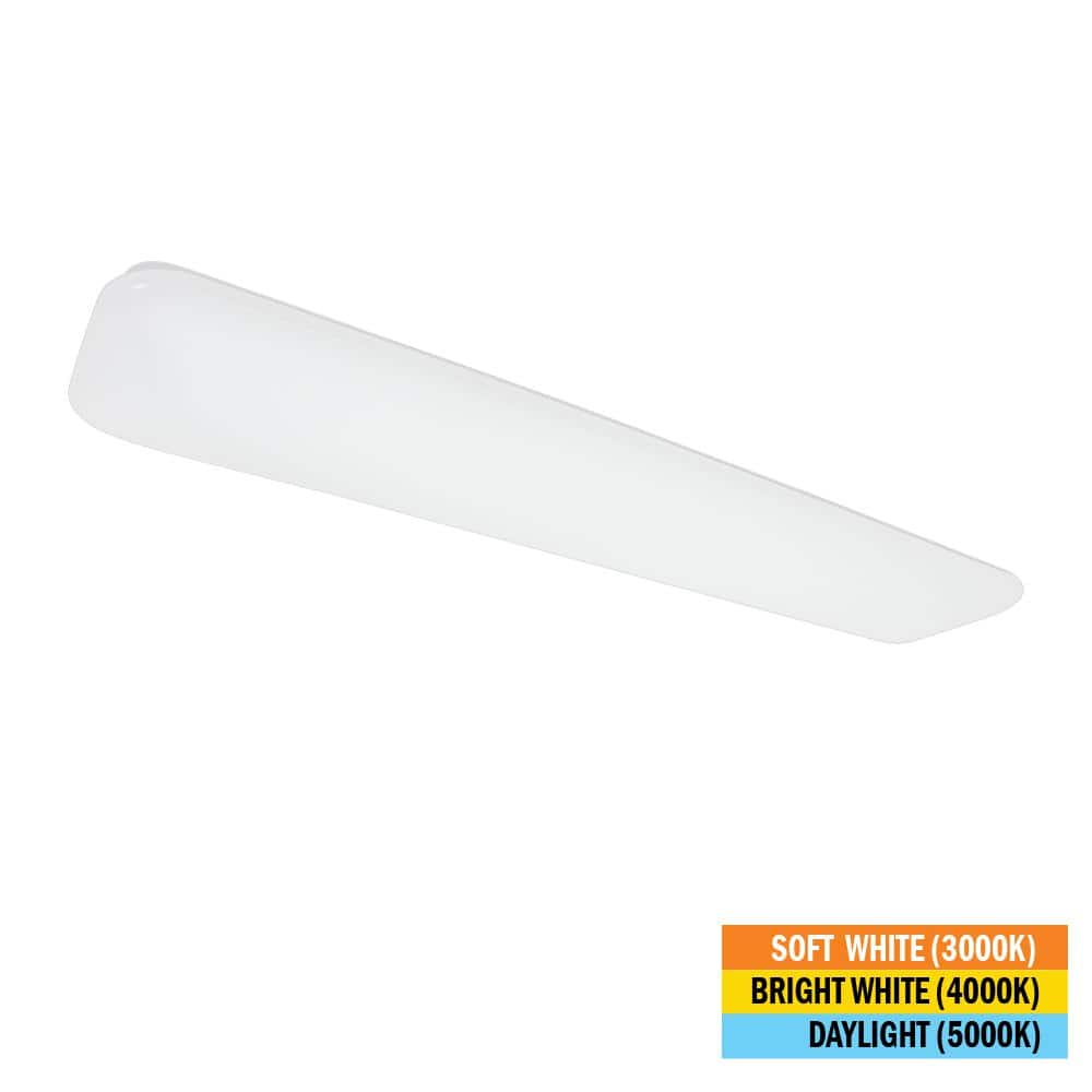 Commercial Electric 48 in. x 10 in. Classic White LED Flush Mount Closet Light 3200 Lumens 40-Watt Adjustable CCT Kitchen Light Dimmable