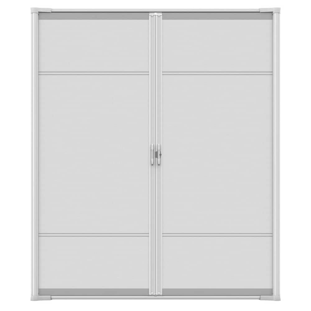 Weather Star 72 in. x 80 in. Brisa White Standard Double Retractable Screen Door Kit