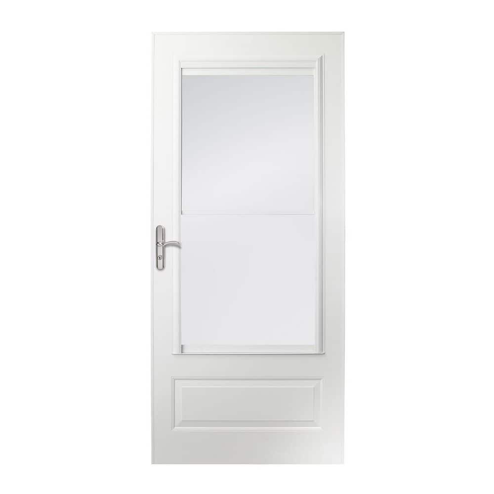 Andersen 400 Series 36 in. x 80 in. White Universal 3/4 Light Retractable Aluminum Storm Door with Nickel Hardware