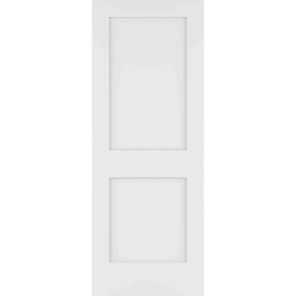Frameport 36 in. x 80 in. Shaker 2-Panel Solid Wood Pine/MDF Wood Interior Door Slab