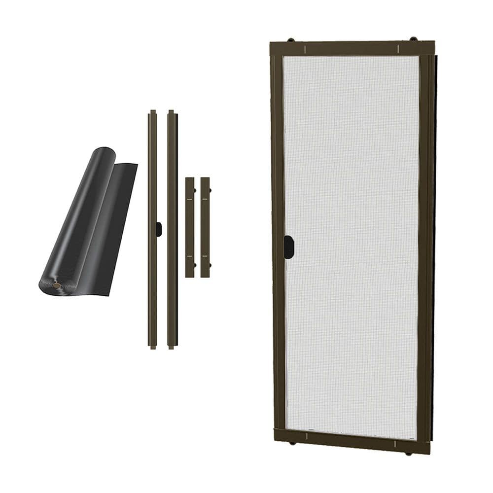 RITESCREEN Ready-to-Assemble 36 in. x 80 in. Bronze Aluminum Patio Sliding Screen Door Replacement with PetScreen