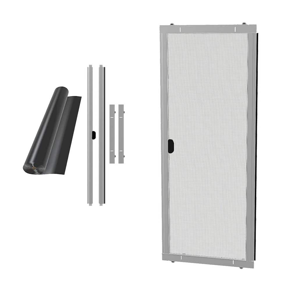 RITESCREEN Ready-to-Assemble 30 in. x 80 in. White Aluminum Patio Sliding Screen Door Replacement with PetScreen