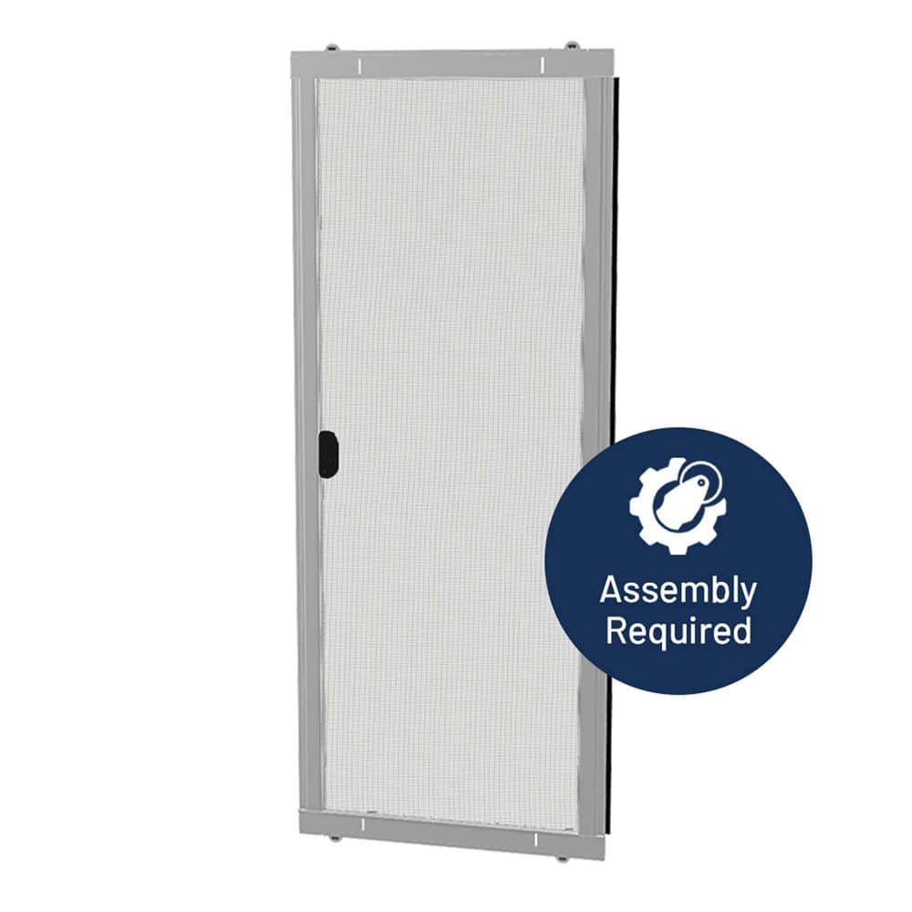 RITESCREEN Ready-to-Assemble 30 in. x 80 in. White Aluminum Patio Sliding Screen Door Replacement