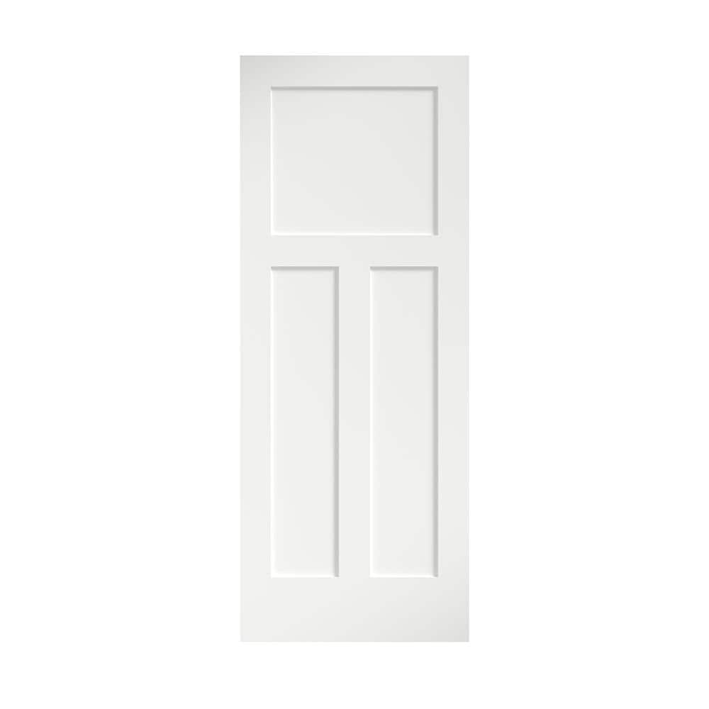 eightdoors 32 in. x 80 in. x 1-3/8 in. Shaker White Primed T-Shape 3-Panel Solid Core Wood Interior Slab Door