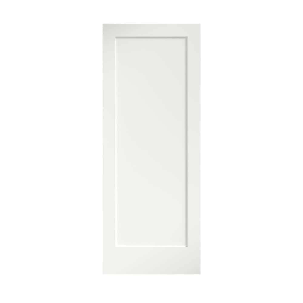 eightdoors 30 in. x 80 in. x 1-3/8 in. Shaker White Primed 1-Panel Solid Core Wood Interior Slab Door