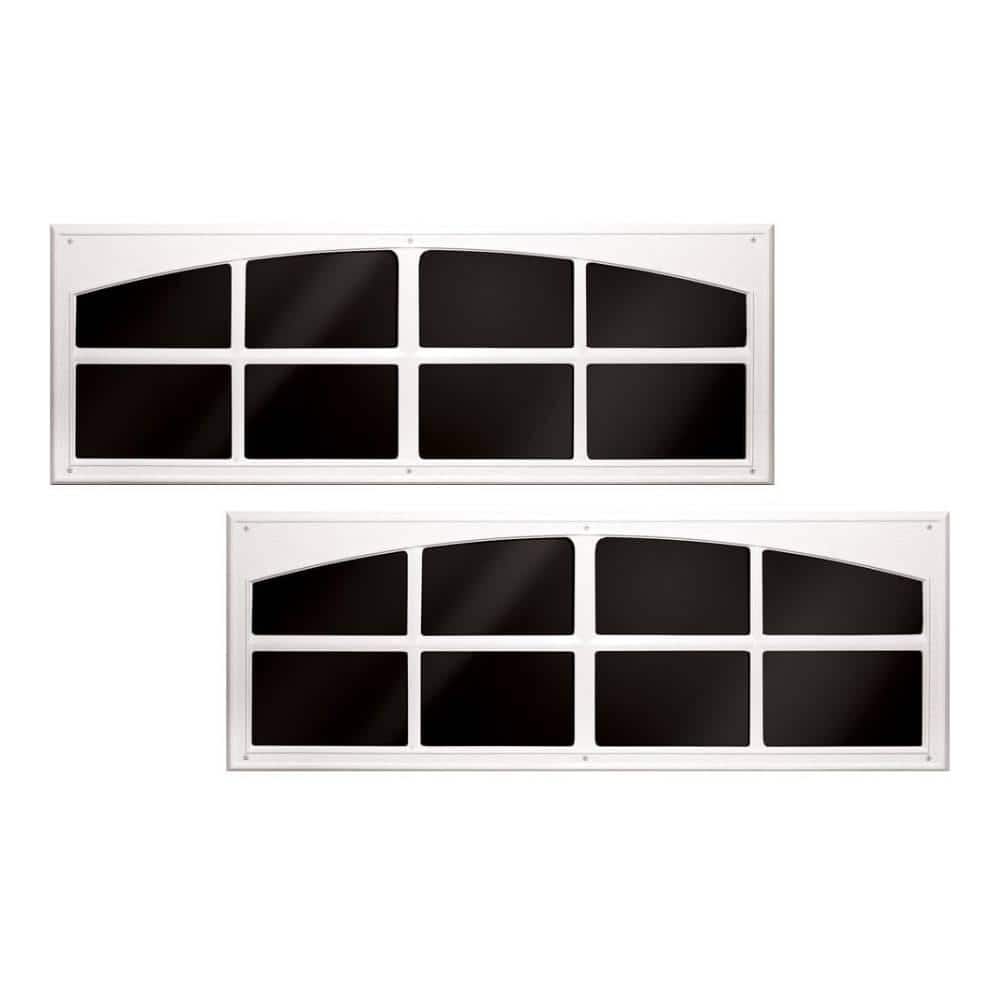 COACH HOUSE ACCENTS Faux Garage Door Windows, 2-Pack Simulated Window Overlay Panels, Signature White
