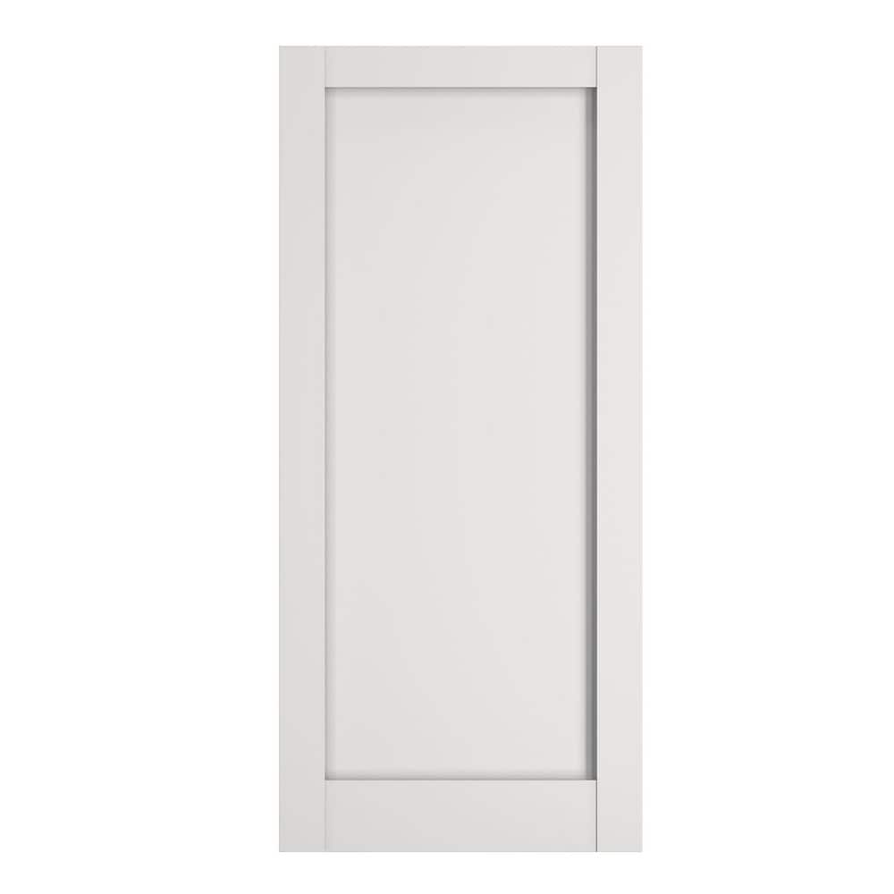 GOLDENPOLEY 20 in. x 80 in. 1-Panel Solid Core Shaker White Primed Composite MDF Wood Interior Door Slab