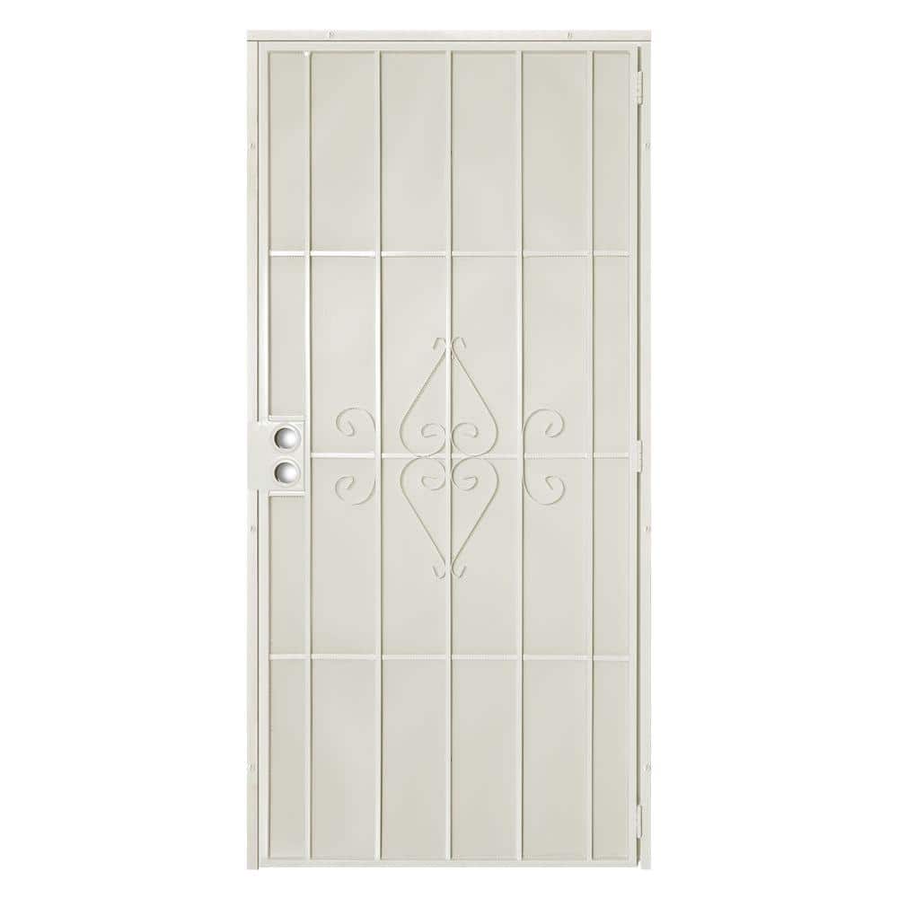 Unique Home Designs 36 in. x 80 in. Su Casa Universal Navajo White Surface Mount Steel Security Door with Expanded Metal Screen