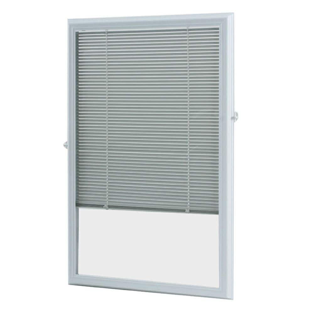 ODL White Cordless Add-On Enclosed Blinds for Raised Frame Door Glass 23-3/4 in. W x 37-3/4 in. H