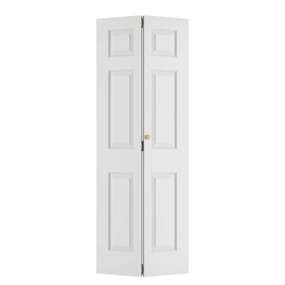 GOLDENPOLEY 28 in. x 78.4 in. 3-Panel Hollow Core White Primed Composite MDF Bi-Fold Door with Hardware Kit