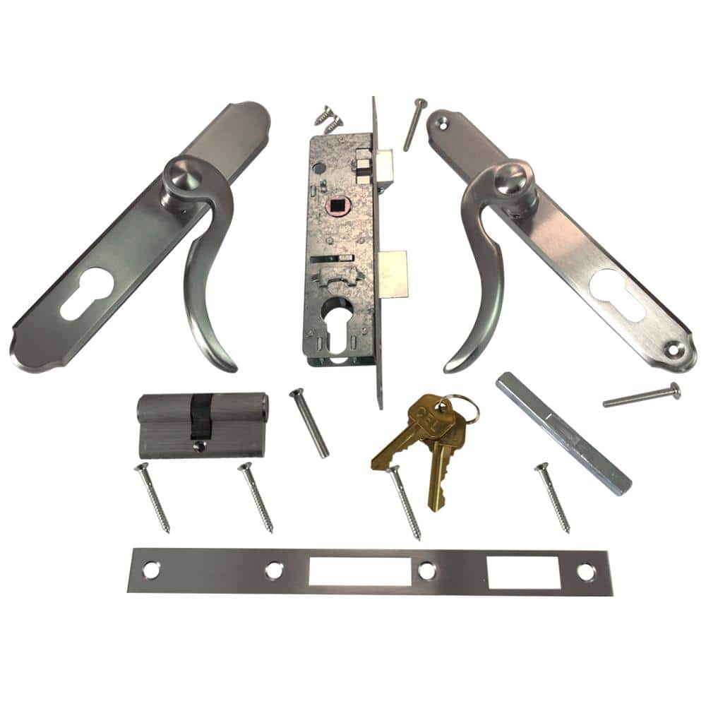Grisham Brushed Nickel Slimline Double Cylinder Lockset