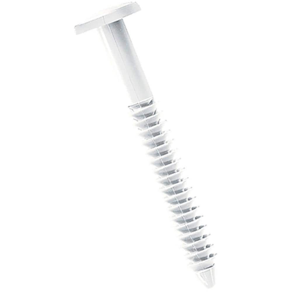 Ekena Millwork 3 in. White Lifetime Vinyl Shutter-Lok's Fasteners (12-Pack)